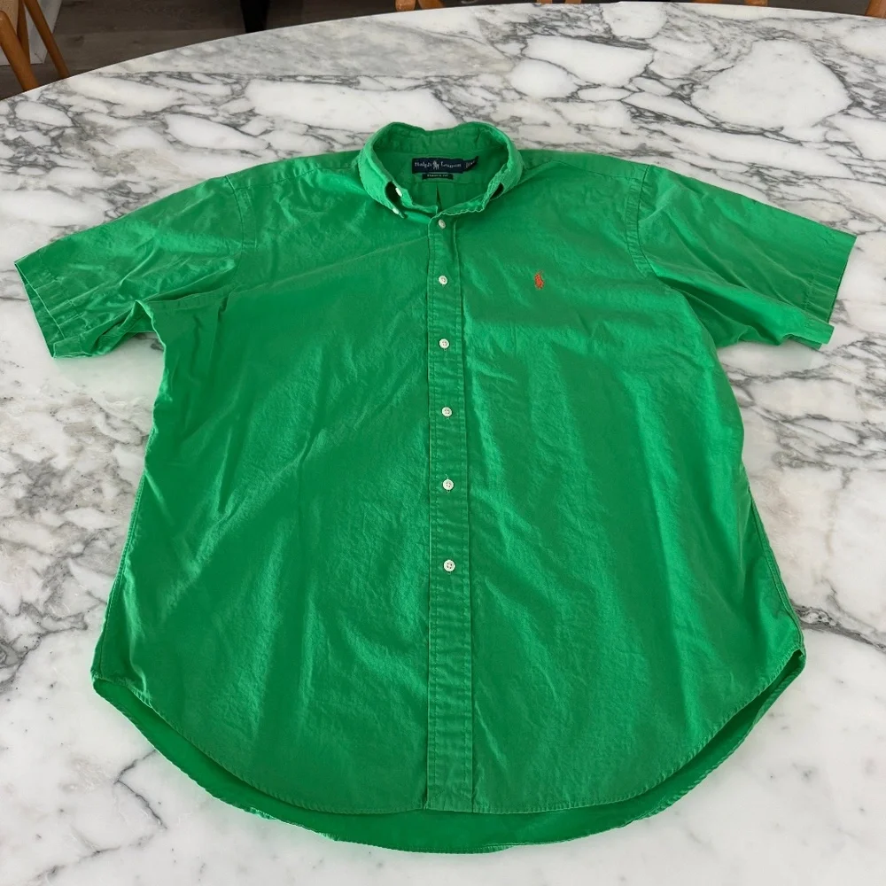 Polo Ralph Lauren Cotton Green short sleeve‎ shirt, XL